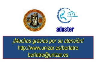 ¡Muchas gracias por su atención!
  http://www.unizar.es/berlatre
       berlatre@unizar.es
 
