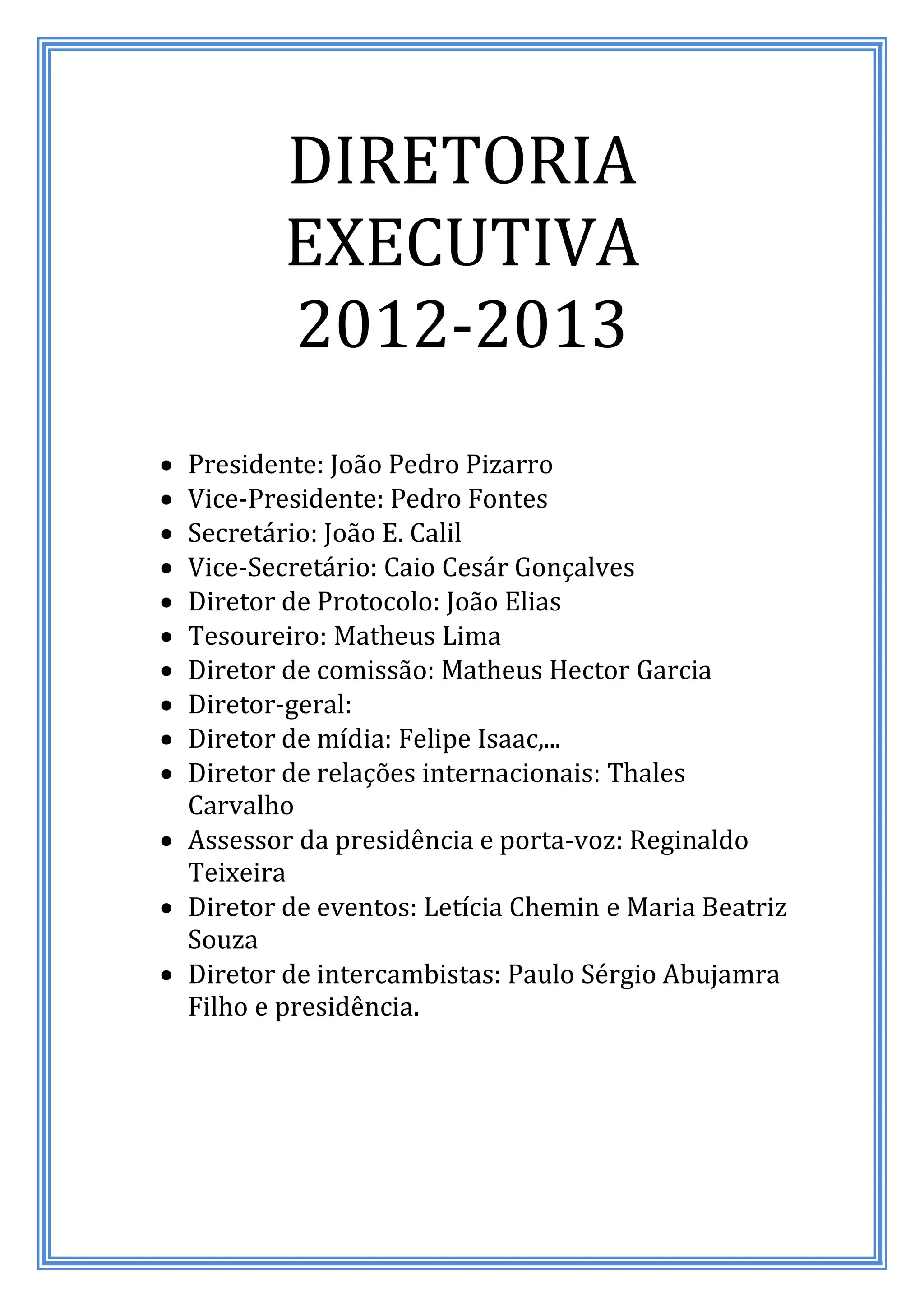 Diretoria executiva | PDF