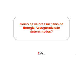 Como os valores mensais de
  Energia Assegurada são
      determinados?




                             58
 