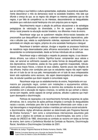 Diretrizes Curriculares Nacionais para a Educação das Relações Étnico-Raciais 