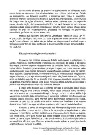 Diretrizes Curriculares Nacionais para a Educação das Relações Étnico-Raciais 