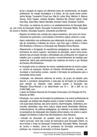 Diretrizes Curriculares Nacionais para a Educação das Relações Étnico-Raciais 