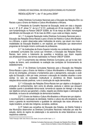 Diretrizes Curriculares Nacionais para a Educação das Relações Étnico-Raciais 