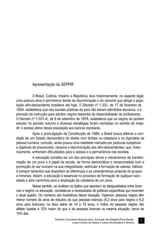Diretrizes Curriculares Nacionais para a Educação das Relações Étnico-Raciais 