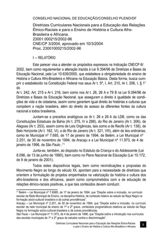 Diretrizes Curriculares Nacionais para a Educação das Relações Étnico-Raciais 