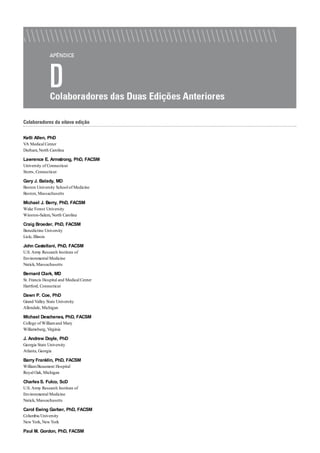 Diretrizes acsm - Para prescrição de exercícios