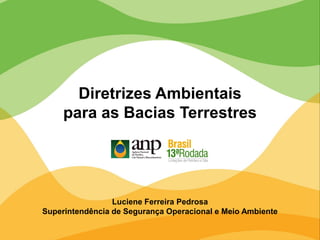 Diretrizes Ambientais
para as Bacias Terrestres
Luciene Ferreira Pedrosa
Superintendência de Segurança Operacional e Meio Ambiente
 