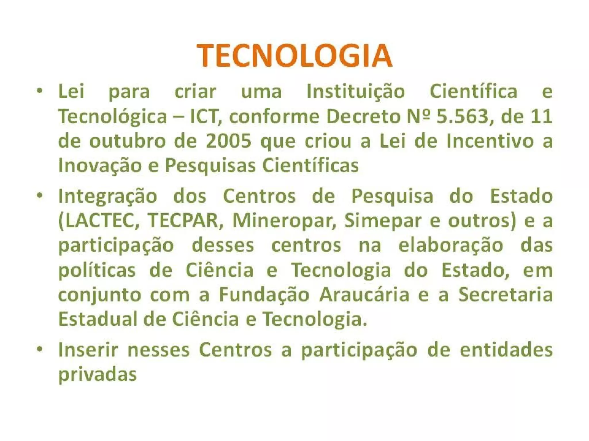Diretrizes básicas propostas 2010