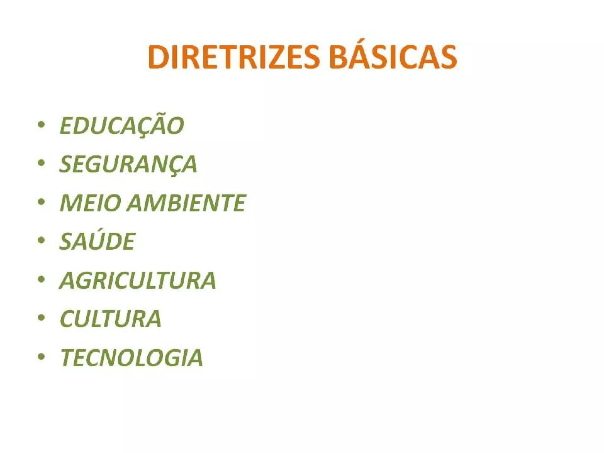 Diretrizes básicas propostas 2010