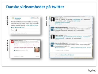 Danske virksomheder på twitter
DANSKEBANK
NOVONORDISKNOVOZYMES
 