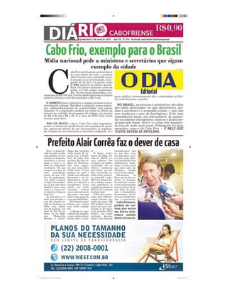 Jornal Diário Cabofriense - minha coluna "Cantinho das Ideias" 6 de maio