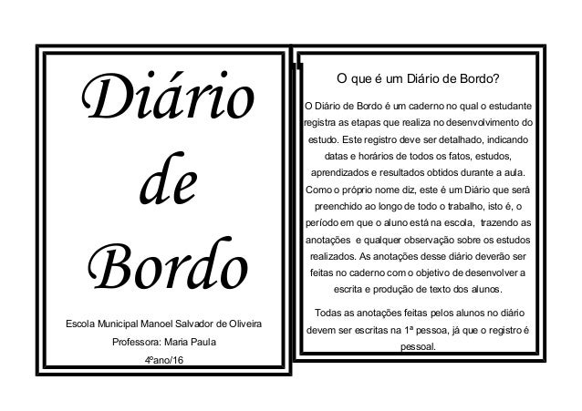 Como Se Faz Um Diário De Bordo? - Rhema Neuroeducação