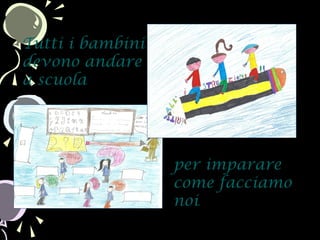 per imparare
come facciamo
noi.
Tutti i bambini
devono andare
a scuola
 