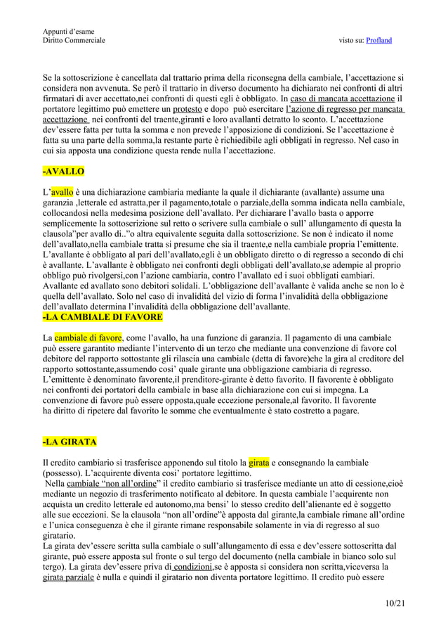 Appunti di Diritto Commerciale i Titoli