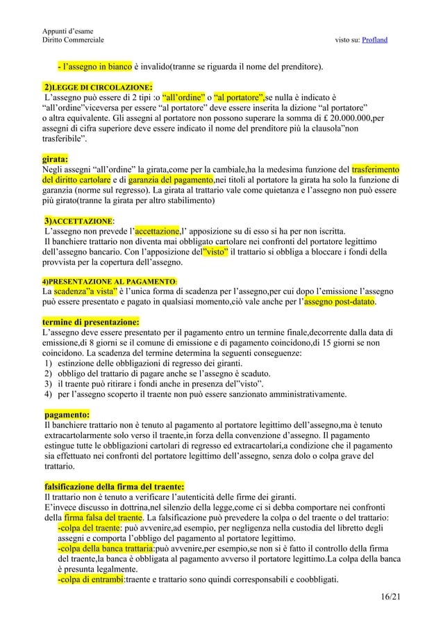 Appunti di Diritto Commerciale i Titoli