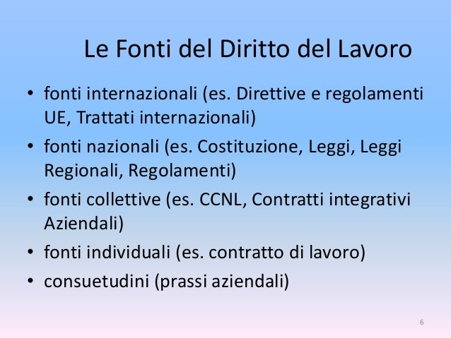 Quale Non è Fonte Del Diritto Del Lavoro