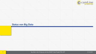 6 Big Data in der Fertigung und das SMART Data Projekt PRO-OPT 17.11.2017
Status von Big Data
 