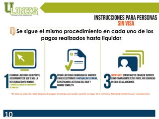 Se sigue el mismo procedimiento en cada uno de los
pagos realizados hasta liquidar.
 