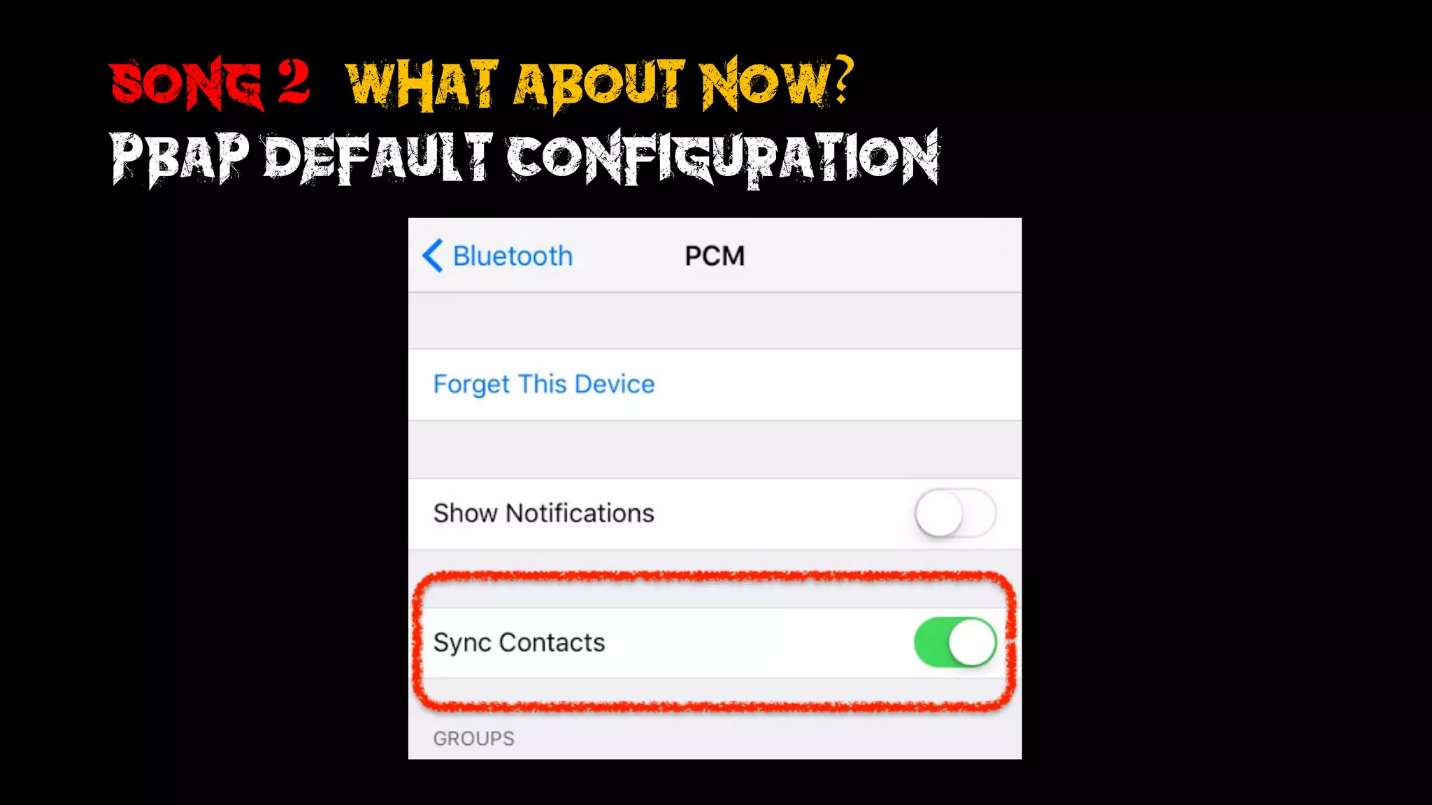 Song 2: what about now?
PBaP default configuration
 