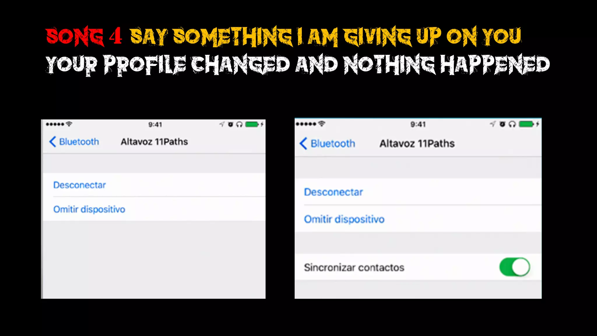 Song 4:say something I am giving up on you
your profile changed and nothing happened
 