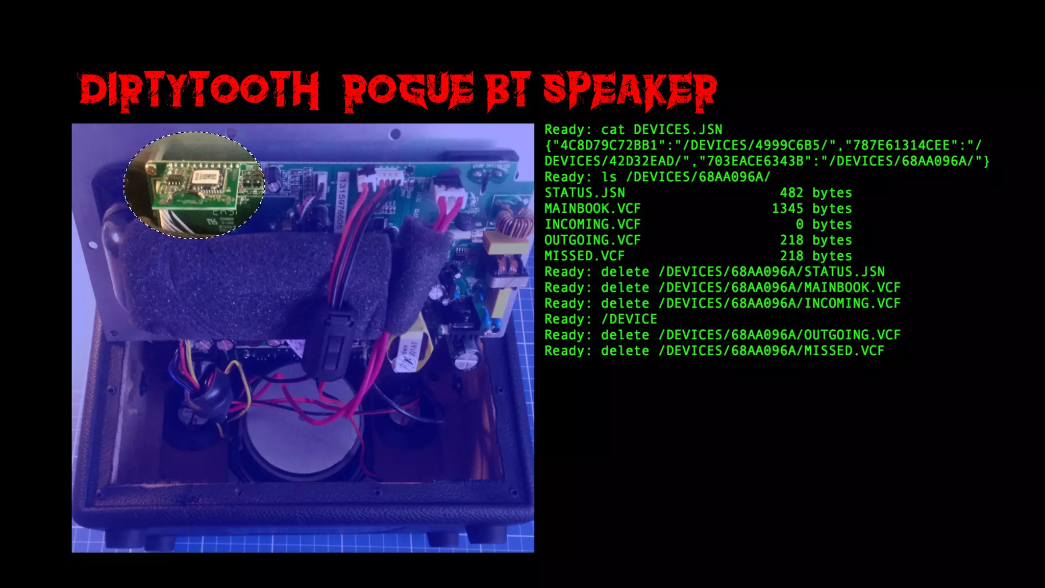 DirtyTooth: Rogue BT Speaker
 