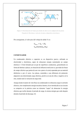 Página 7
Figura 9 Determinación de Vomáx para diodos de silicio en la configuración de puente.
Tomado de: Electrónica: teo...