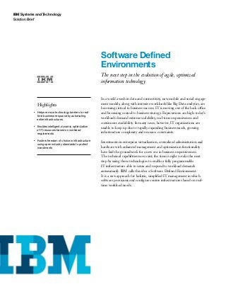 Software Defined Environments