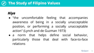Hiya Example CULTURE AND VALUES IN THE PHILIPINES DISCIPLINES AND IDEAS IN THE ...