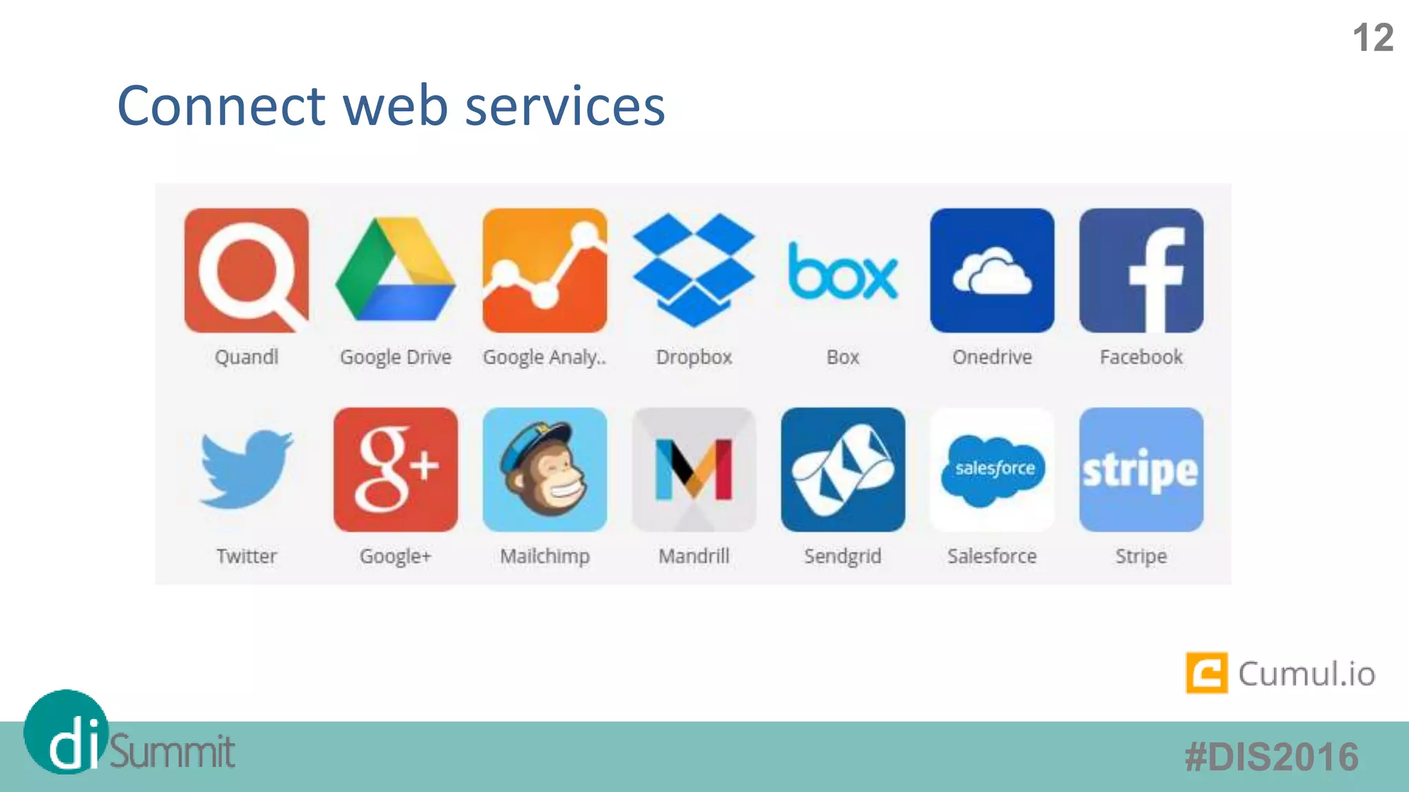 #DIS2016
12
Connect web services
 