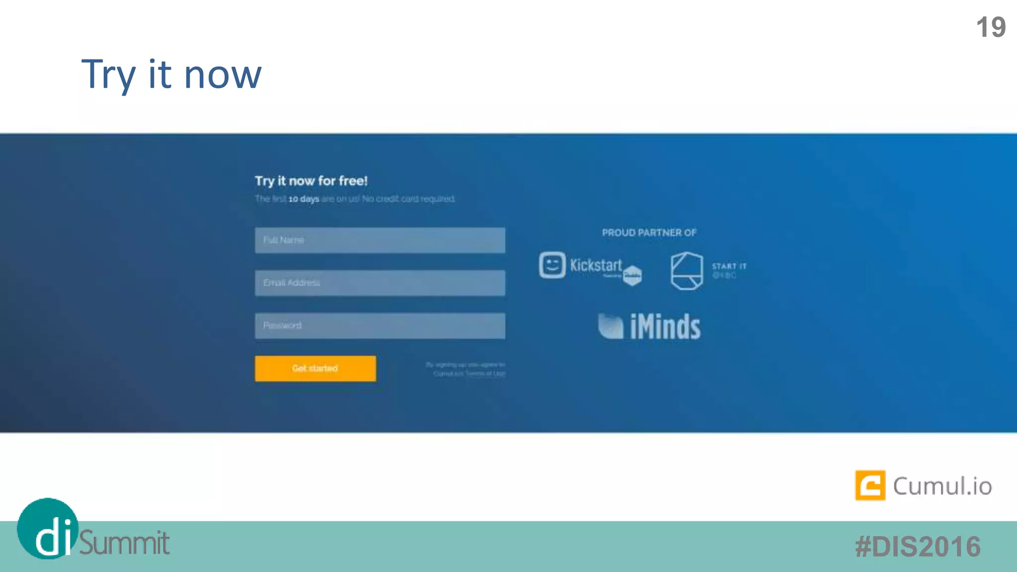 #DIS2016
19
Try it now
 