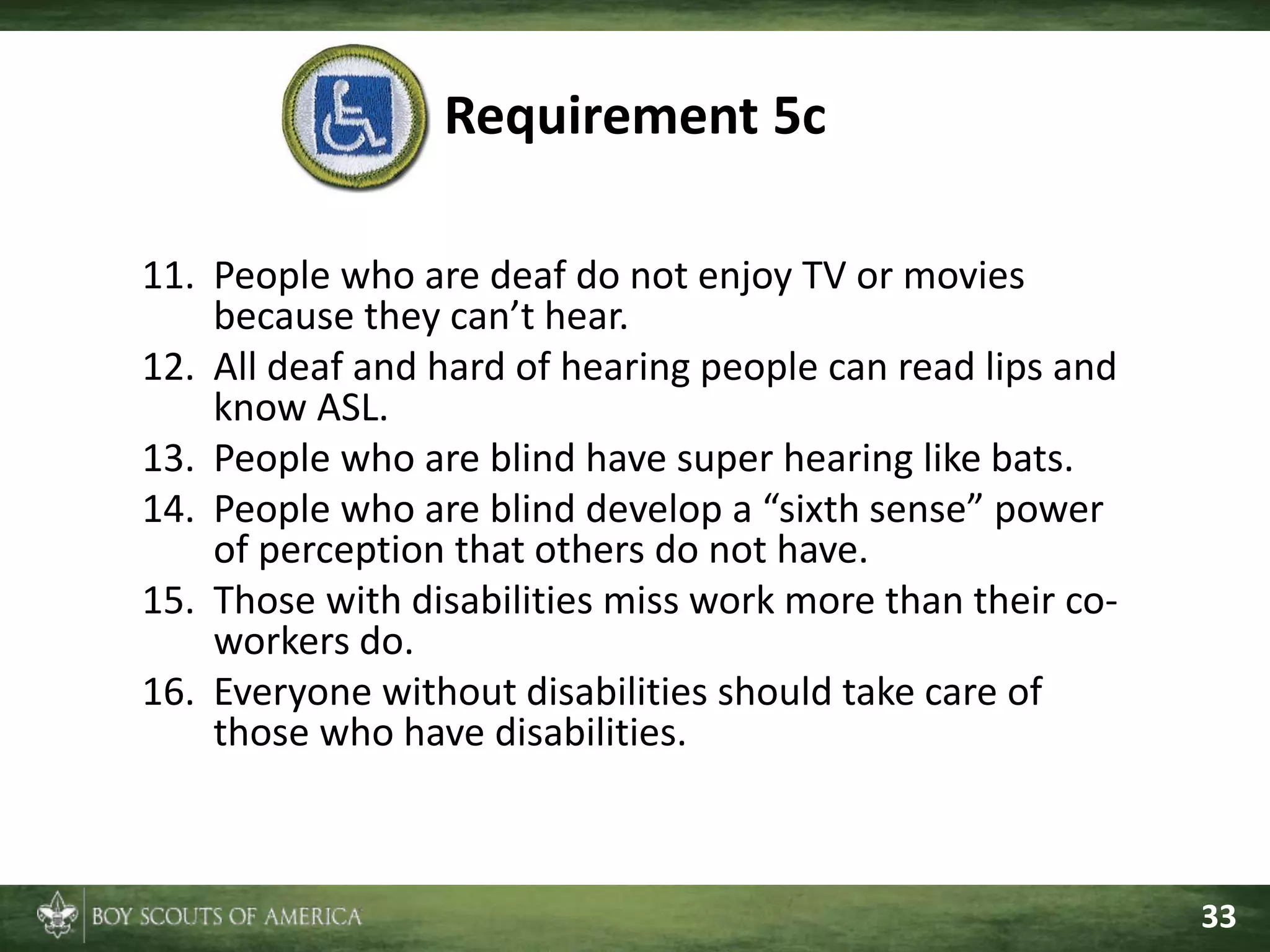 Disabilities Awareness Merit Badge | PPTX