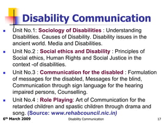 Disability and Communication | PPT