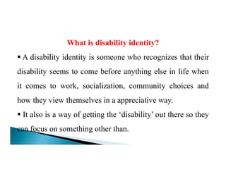 Disability Identity Disability - Discrimination.pdf b Ed notes | PDF