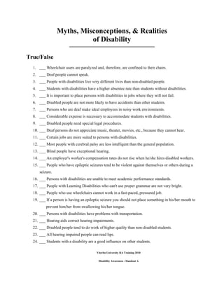 Disability Cannot Talk Disability Awareness And Your Role As An RA | PDF