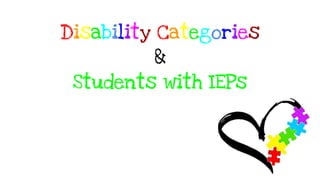 Disability Categories
&
Students with IEPs
 