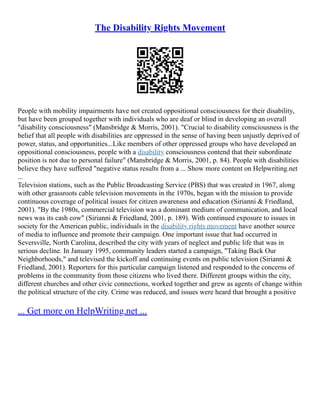 Disability Civil Rights | PDF