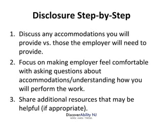 Disability Disclosure Question Application Disability Disclosure in Job Search | PPT