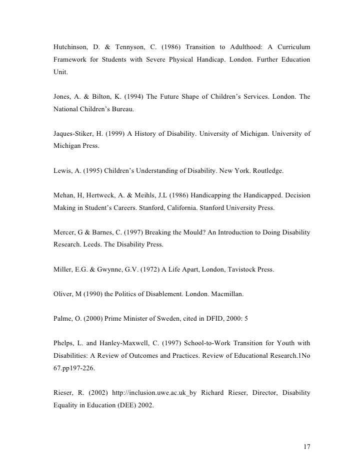 Essay on people with disabilities
