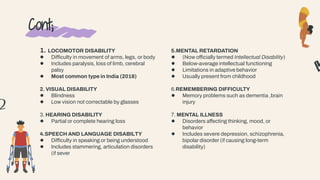 Physical Disabilities Types DISABILITY GROUP public health presentation | PDF