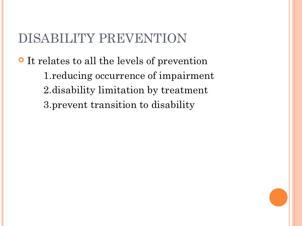 Disability limitation