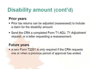Disability tax credit