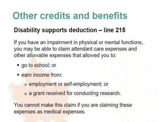 Disability tax credit
