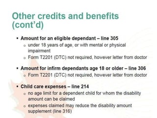 Disability tax credit