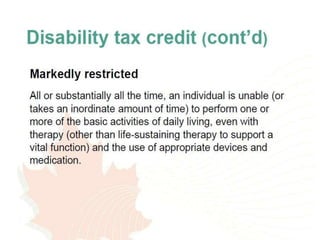 Disability tax credit