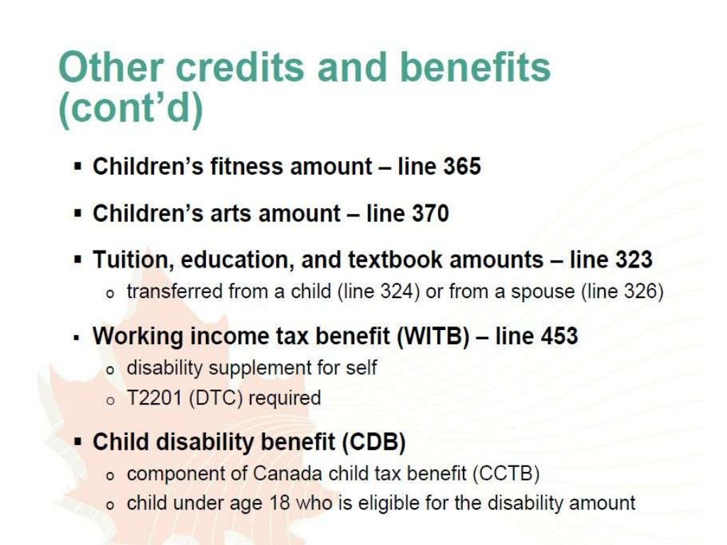 Disability tax credit