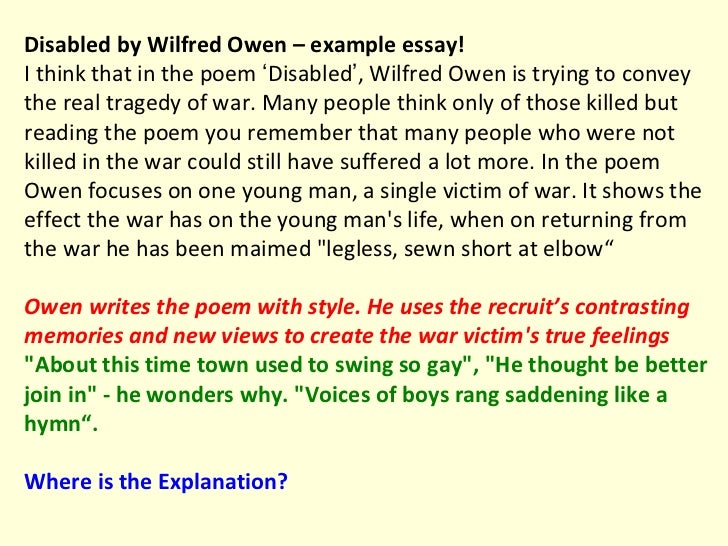 Themes in war poetry essay