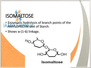 Disaccharides and their role in health and their structure | PPTX