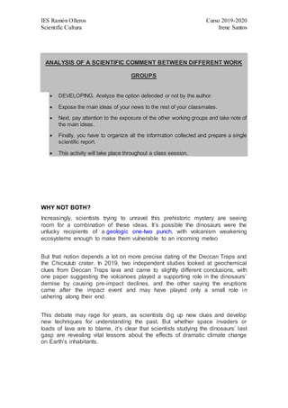 Disappearance of dinosaurs | PDF