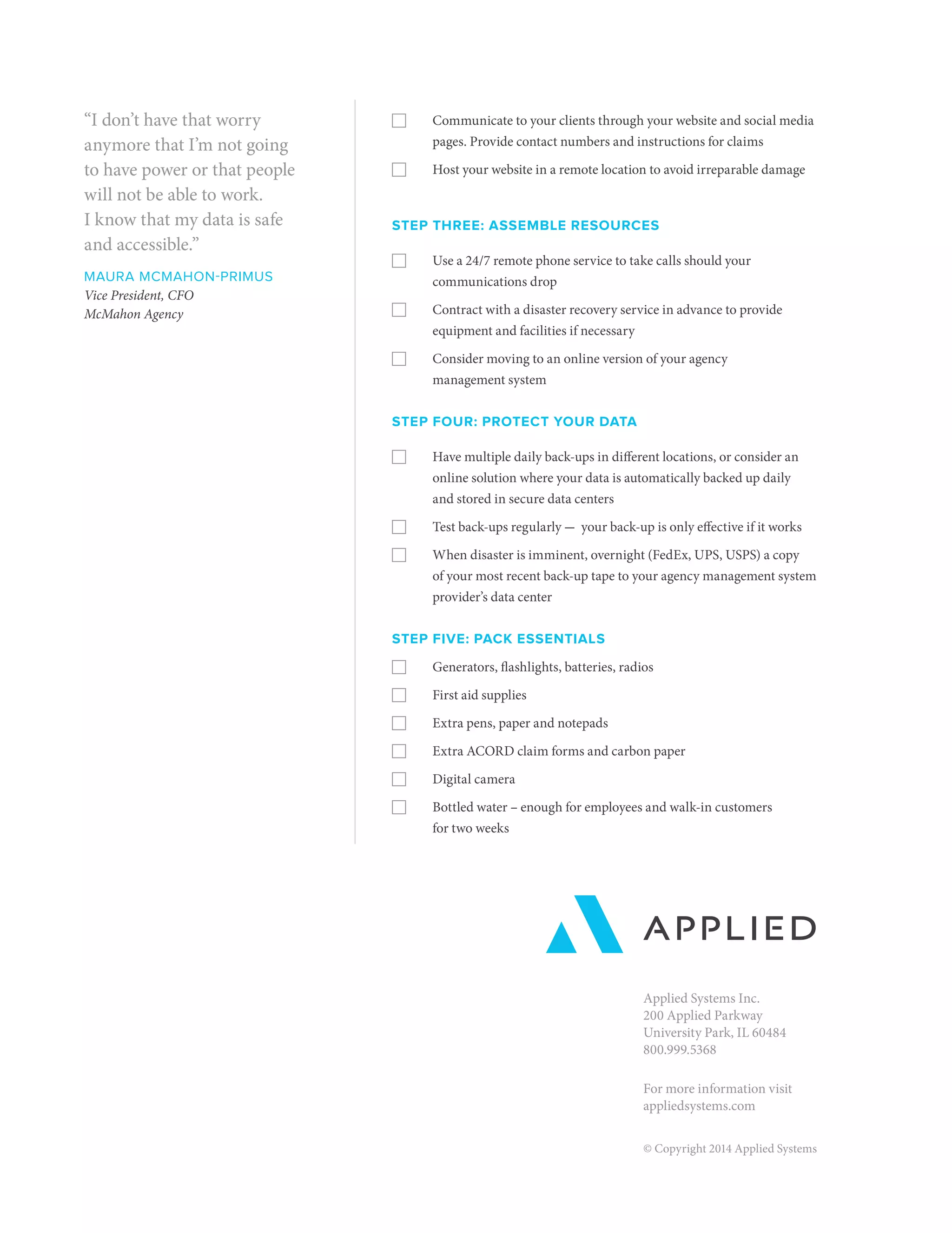 Disaster Planning Checklist | PDF