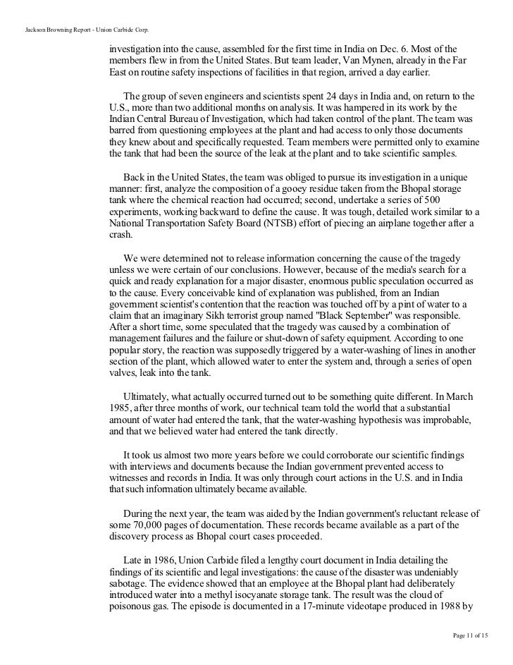 union carbides bhopal plant Union carbide’s ceo response/actions for union carbide were adamant that anderson’s presence in bhopal would only serve to tighten the connection between union carbide and the bhopal seeing how the bhopal plant. union carbides bhopal plant Union carbide’s ceo response/actions for union carbide were adamant that anderson’s presence in bhopal would only serve to tighten the connection between union carbide and the bhopal seeing how the bhopal plant.